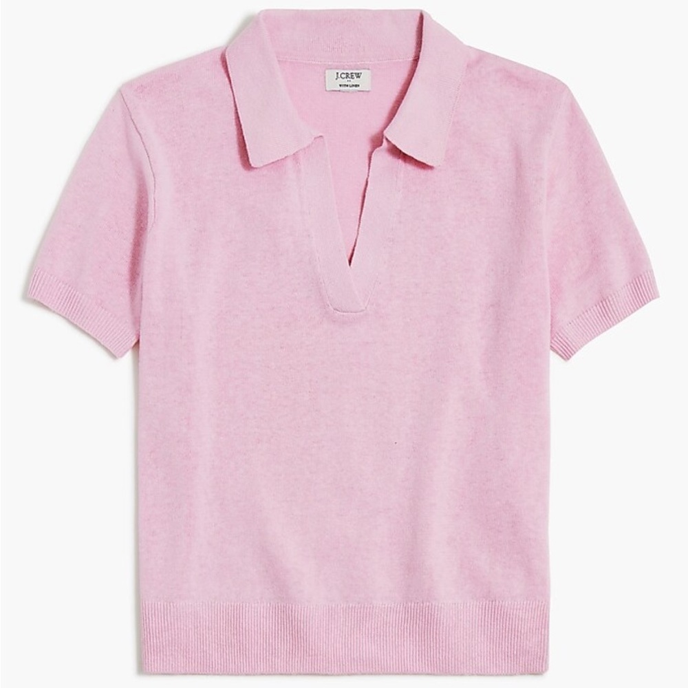 New J Crew Linen blend short sleeve Polo Swester